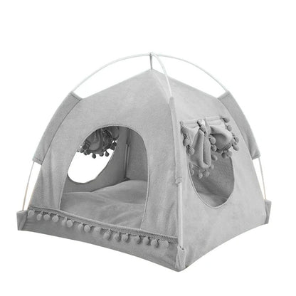 Foldable Cat & Dog Bed Tent with Cushion - Wezoop